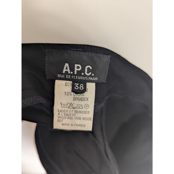 A.P.C Women's Black Straight Leg Cotton Dress Pants - Picture 7 of 8
